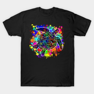 Rainbow Splatter Sea Turtle T-Shirt